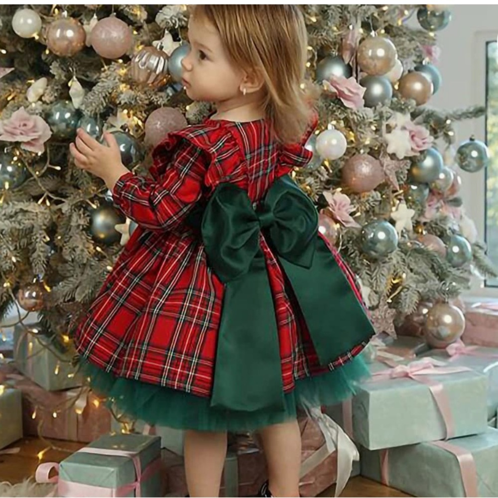 EUC Red and Green Plaid Dress for Children